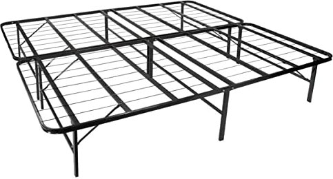 MOG/i-Flair 140x200x35,5 cm Metallbett Plattform Bettgestell Bett Unterbettbewahrung und Saugroboter Freundlich, SCHWARZ