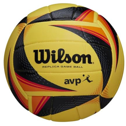 Wilson Unisex-Adult OPTX AVP VB Replica Volleybälle, Yellow/Black/ORANGE, Official