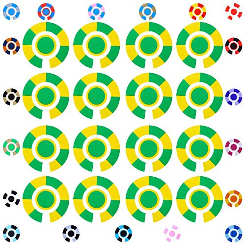 Acclaim Lawn Bowls Identification Stickers Markers Standard 5.5 cm Diameter 4 Full Sets of 4 Self Adhesive Segmented Two Colour (Green/Yellow)
