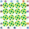 Acclaim Lawn Bowls Identification Stickers Markers Standard 5.5 cm Diameter 4 Full Sets of 4 Self Adhesive Segmented Two Colour (Green/Yellow)