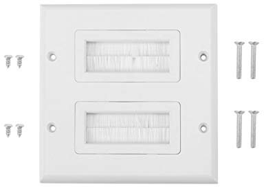 CHICIRIS Bürstenwandplatte, Kunststoff-Staubschutzbürstenkabel zum Öffnen der Niederspannungskabelplatte in der Wand Installation für Lautsprecherkabel, Koaxialkabel, HDMI-Kabel oder Netzwerk(2)