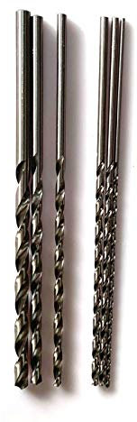 JVJ Juego de 6 brocas helicoidales HSS, 2-6 mm, 160 mm de largo, de acero rápido, para madera, plástico y aluminio