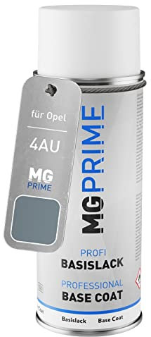 MG PRIME Autolack Spraydose für Opel 4AU / 163 Lichtsilber Metallic/Gris Eclair Metallic Basislack Sprühdose 400ml