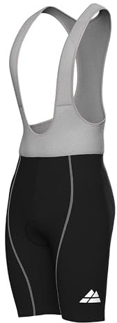 DANISH ENDURANCE Salopette da Ciclismo, Fondello con Imbottitura 3D in Camoscio, Pettorina e Pantaloncini, Quick Dry, Uomo, Nero/Grigio, M