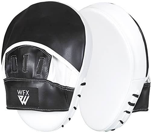 WFX Guanti da Boxe Guanti da Messa a Fuoco Gancio e Jab Sacco da Boxe Allenamento Bersaglio Colpo Curvo Scudo Mano Muay Thai Pad Guanti per Arti Marziali MMA (Nero Opaco)