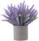 Yolispa Piante artificiali di lavanda in vaso, fiori di lavanda artificiali in vaso, fiori di lavanda finti in vaso, per casa, ufficio, decorazione da tavolo