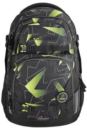 coocazoo Schulrucksack Porter, Lime Flash, schwarz-gelb, ergonomischer & anpassbarer Tornister, höhen- & größenverstellbar, mit Brustgurt & Hüftgurt, leicht & individuell, ab der 3. Klasse