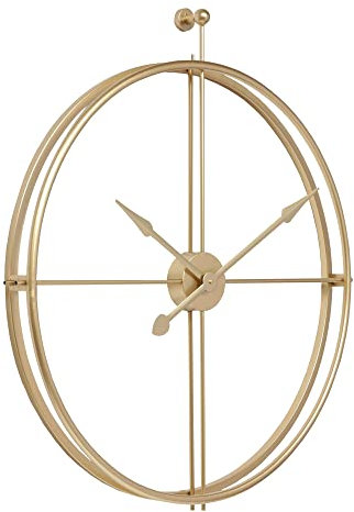 LW Collection Wanduhr Alberto Gold 80cm - Große industrielle Wanduhr Metall - Moderne Wanduhr - Leises Uhrwerk - Stille Uhr
