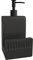 Karisky Distributeur de savon à vaisselle et porte-éponge, distributeur de savon en céramique mate pour évier de cuisine, distributeur de savon liquide de ferme, noir, 10.2x20.8 cm