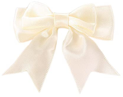 10 Stück 6x7cm Satinband Schleifen,Doppelte Dekoschleife Fertigschleife Geschenkschleifen für DIY Handwerk Hochzeit Weihnachten Valentinstag Dekoration Karte Herstellung von Verzierungen,Dunkelbeige