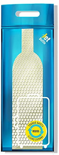 JetBottle - ZipLock Verpackung für den sicheren Transport von Flaschen, blau, ideal bei Flugreisen, dreischichtige Luftpolsterfolie