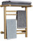 Carbon Fiber Electric Heater Towel Rack Space Aluminum Intelligent Electric Bathroom Radiator Wall Mounted Electric Towel Rail Bathroom Gold Plug In Towel Drying Rack (Gold Hardwired) (Gold Hardwire