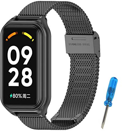 CHULN Cinturino in Metallo Compatibile con Xiaomi Redmi Smart Band 2, Squisito Braccialetto Redmi Smart Band 2 Cinturino di Ricambio Acciaio Inox