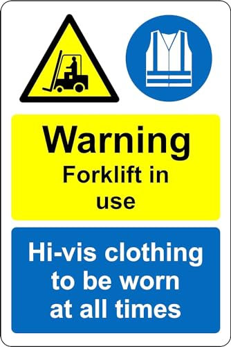 KPCM Display Ltd Safety Sign - 1.2mm Rigid Plastic, 400mm x 300mm, High Vis Clothing Required, Wall Mount
