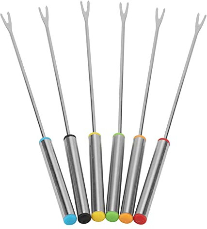 Lot Chocolate Fountain Accessories 25×7×1 6pcs Set Stainless Steel Chocolate Cheese Dessert Fondue Pot Forks Kitchen Tool Tableware