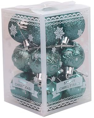 VUIUYOIES 12 Stück Funkelnde Christbaumkugeln. Genügend Menge, langlebige Konstruktion, breite Anwendung. Kunststoff Weihnachtskugeln, Olivgrün