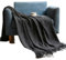 MdybF Coperta Coperta A Maglia A Colori Solidi Coperte In Rilievo In Rilievo Decorativo Per Il Lancio Del Divano-Cl Grigio Scuro-130X230Cm