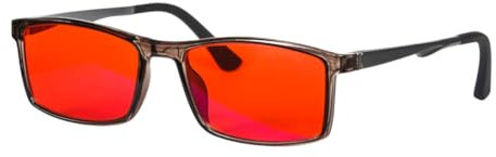 Red Lens Anti Blue Light Blocking Glasses - Eliminate Eye Strain, Sleep Better, Gaming Eyeglasses (Red Lens, C2)