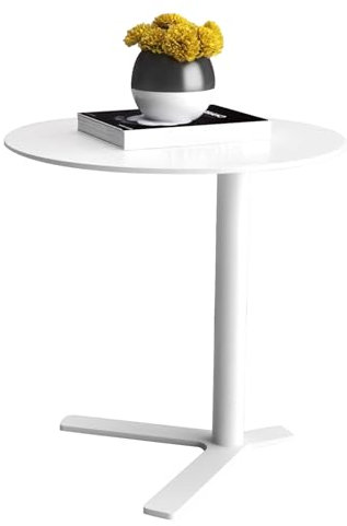 Runde Beistelltische aus Metall, kleiner kreativer Couchtisch, Sofa-Beistelltische, Esstisch, Theke, Bistro-Pub-Tische, Freizeittische für Wohnzimmer, Büro, Terrasse, Weiß ( Size : 40x40x50cm )