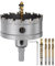 sourcing map Kit de scie-cloche en carbure de tungstène de 72 mm avec 5 forets centraux, ressorts, 1 clé pour acier inoxydable, cuivre, fer, aluminium