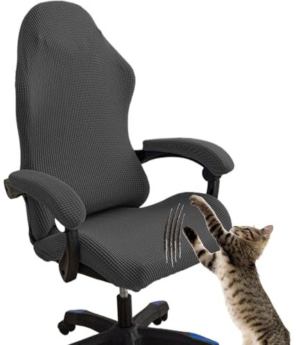 Gaming Stuhl Bezug 4 Stück Stuhlhussen Für Gamer Stühle Gamingstuhl-Bezüge Kratzfest Stuhl Bezug Bürostuhl Drehstuhl Bezug Mit Armlehnen Sessel Überzug Dehnbare Stuhl Bezüge Für Computer-Spielstuhl(B)