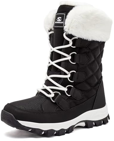 HOBIBEAR Schneestiefel für Frauen Wasserdichte Wanderstiefel für Damen Winterstiefel Warm