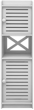 HUOLE Meuble Salle de Bain, Armoire Toilette Colonne, Rangement WC, Tiroir, Compartiment, Gain de Place, Petits Espaces