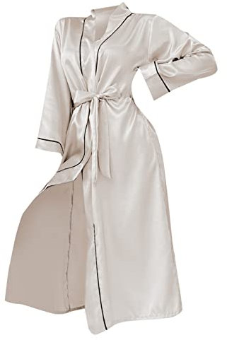 Generisch Bademantel Baumwolle Damen Sauna Mantel Langem Gürtel Velour Flauschig, Bademantel Mit Kapuze Aus Baumwolle, Flauschig Unisex Leichter Morgenmantel Kuschelig Frottee Saunamantel, Unisex,