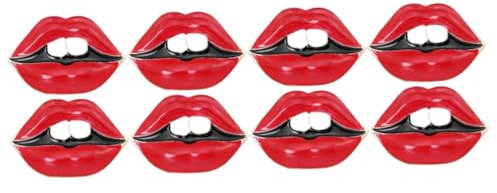 SOIMISS 8 Stk Rote Lippenbrosche Accessoires Für Damen Schalnadel Damen Broschen Dekorative Broschennadel Anstecknadel Für Rucksäcke Kleidung Schal Brosche Zubehör Abs Zinklegierung