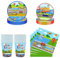 Cars Party Tableware Set,Cars Birthday Decorations Transportation Theme Party Plates Cups and Napkins,Cars Party Decorations Birthday Paper Plates and Cups for Kids Boy Birthday Party Supplies