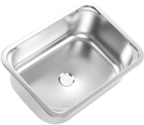 Wohnmobil-Waschbecken, Quadratisch, 345 X 245 X 136 Mm, Edelstahl 304, Einbauwaschbecken mit 40 Mm Abfluss für Wohnmobil, Yacht, Boot