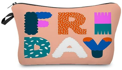 Kosmetiktasche Freitag Schminktasche Tragbare Reise Kosmetiktasche Set,Klein Niedliche Vielseitige Geldbörse Klein, Kosmetiktasche Damen,Reißverschlusstasche Kosmetik Tasche