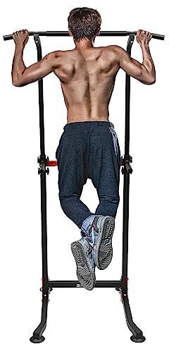Tower Power Town Multifunktionale Dipstation, Pull UP Kraftstation mit Klimmzugstange Über 150kg Klimmzugstangen Dip Station für Fitnesstraining, Höhenbereich 165-210cm