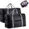 Faltbare Reisetasche, EIN Satz von 2 Stück Handgepäcktaschen, Handgepäck Tasche für Flugzeug, Sporttasche, Weekendertasche, für Urlaub, Einkaufen, Reisen und das Fitnessstudio, Schwarz