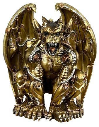 Alfie Francis 35cm Tall Steampunk Gargoyle Ornament Figurine Statue Sculpture Figure Vintage Industrial Home Decoration Decor Accessory