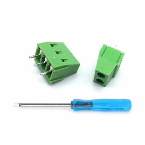 25 Pcs Screw Terminal Block with Mini Screwdriver, Pitch 2.54mm, 20pcs 2-Pin & 5pcs 3-Pin Green PCB Connector for Home Appliances, Industrial Projects