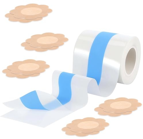 CIATBYYJ 5m Klebe BH Push Up,Große Brust Boob Tape,Wiederverwendbare Brust Tape,10 Blätter Silikon Nippelpads für Abendkleider,Ballkleid,Hochzeitskleid