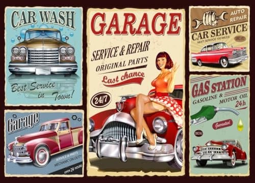 Grafika Puzzle Retro Car Service - 500 Teile Vintage Auto