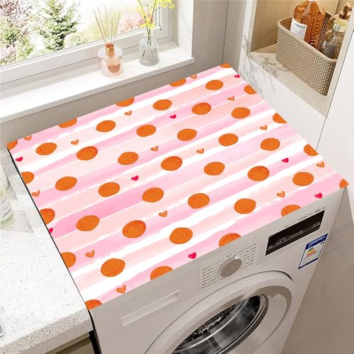 Highdi Cubierta Superior para Lavadora y Secadora, Cubierta Superior Protección Antideslizantes Diatomea Absorbente Cortable para Lavavajillas, Lavadora y Secadora (Lunares 7,30 * 40cm)