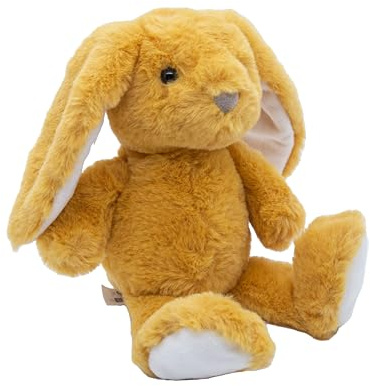 Cute Since 1999 Kuscheltier Baby ab 0 Monate - Stofftiere für Junge & Mädchen - Sachen & Geschenk für Neugeborene - Plüschtiere Kinder (Gelbes Hase 16cm)