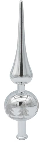 1 Pcs Christmas Tree Topper, Silver Tree Topper Finial, Silver Gourd Tree Topper, Xmas Tree Toppers Decorations, Halloween Tree Toppers, Vintage Christmas Decorations for Holiday