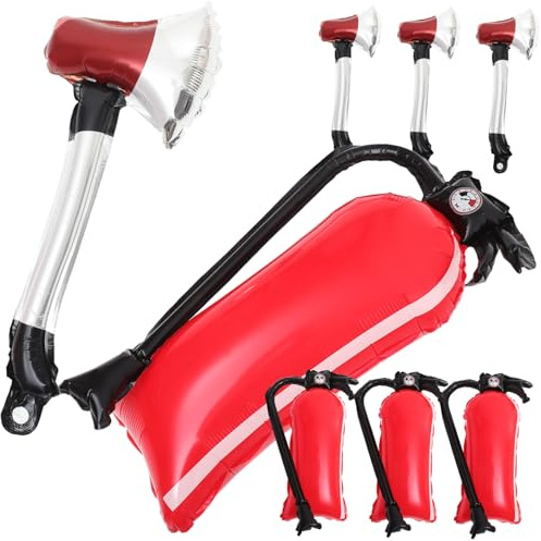 GALPADA Fire Extinguisher Balloon Inflatable Fire Axe Toys for Birthday Party Decoration Firefighting Theme Party Inflated Balloon Toy