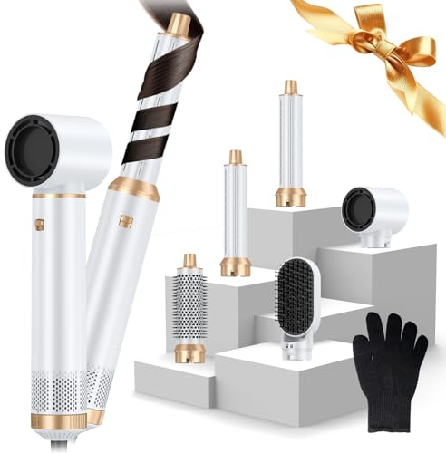 Atopskins Airstyler Magic Styler Hair Hair Styler 5 in 1 Airbrush 5 in 1 | Hair Styler Hair Dryer Brush with Curl, Straighten, Volumise, Smooth and Hairdryer Brushes, Multistyler Set for Women