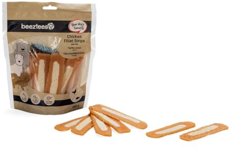 Beeztees Hähnchenfilet Streifen mit Fisch, Hundesnack, 400 g