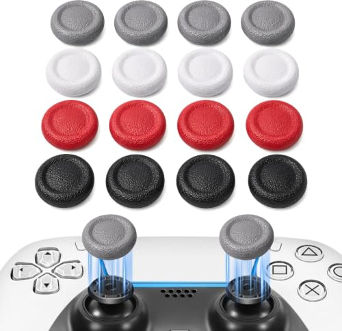 12 Stück Thumbstick Ersatzkappen, Kompatibel mit PS5 & PS4 Controller | Joystick Kappen Analog Stick Schutz Rutschfest TPE laserstrukturiertes Griff Design verschleißfeste für PS5 PS4