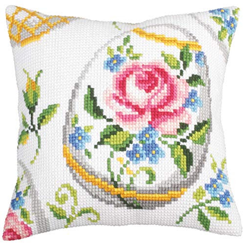 Collection D'Art CD5267 Kreuzstichkissen-Kit, Easter Feast, 40 x 40cm