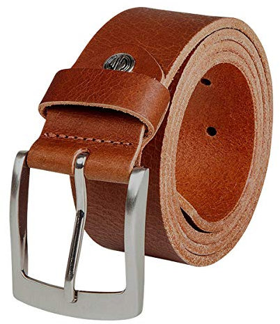 LINDENMANN Herren Ledergürtel, Vollrindleder, Büffelleder 4 mm, in 3 Farben, Cognac/Dunkelbraun/Schwarz, Größe: 105, Farbe: Beige