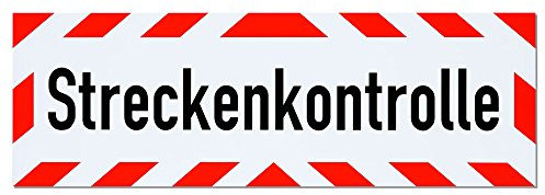 Magnetschild Streckenkontrolle | Schild magnetisch | lieferbar in drei Größen (45 x 15 cm)