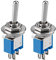 PerfectHD Mini Kippschalter - Minischalter - 3 Kontakte - WippSchalter - 3A 125V - blau - 2er-Set - 8 Varianten