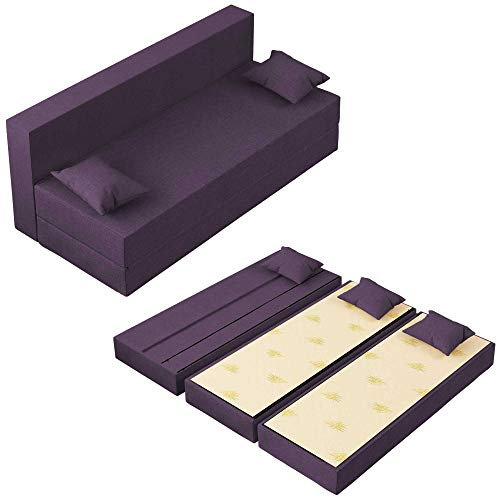 Baldiflex Divano Letto 3 Posti Modello TreTris Rivestimento Sfoderabile e Lavabile, Colore Viola